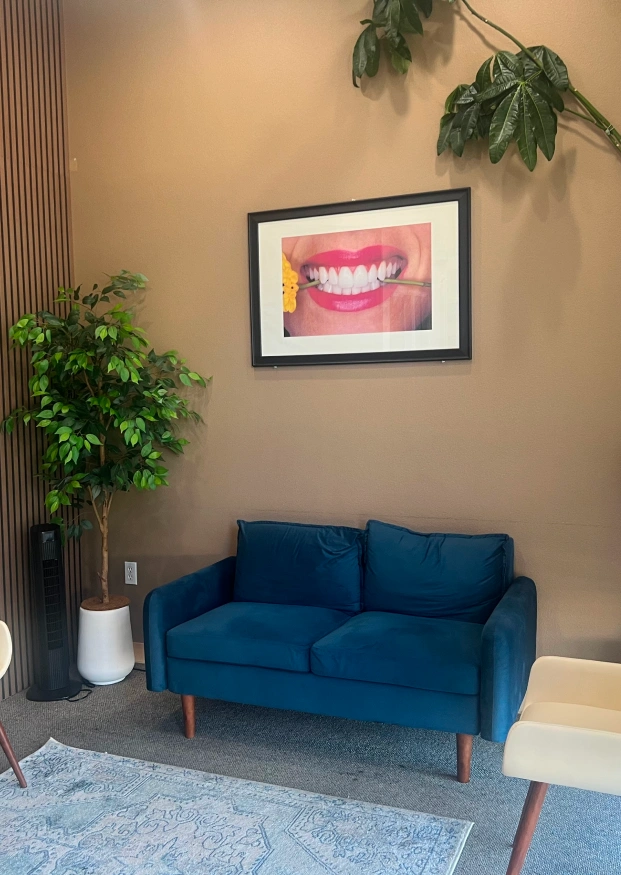 Modern and comfortable patient lounge at Newark Smiles Dental