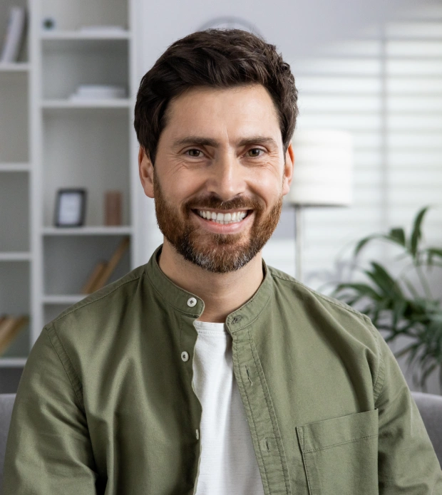 Smiling patient after professional teeth whitening